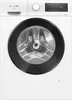 A front view of a white Siemens washing machine with a black door and a digital display. Produktbild-Vorschau