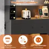 Vysoká skriňa Merax na víno s LED osvetlením a zásuvkou, Náhľad obrázku produktu 9