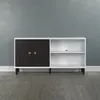 Evolution meuble TV 2 portes, 2 étagères blanc, noir. Voir les images du produit 15