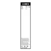 A product information label with text and icons. Produktbild-Vorschau