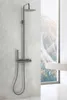 Duschsäule, Edelstahl Metallgrau, Regendusche 20 cm, Produktbild-Vorschau 3