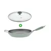 A frying pan and its lid are shown against a white background. Produktbild-Vorschau