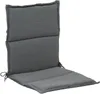 A gray chair cushion with ties for securing it. Produktbild-Vorschau