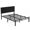 Doppelbettgestell 160x200 cm Metallbett mit gepolstertem Produktbild-Vorschau 2