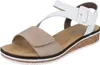 Rieker Damen Keil-Sandaletten Weiß/Beige Voir les images du produit 103