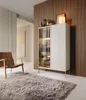 Moderne Geriffelte Hochvitrine LAGOS W2D1SZ Kaschmir Matt Produktbild-Vorschau 2