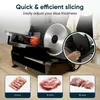 A food slicer with samples of sliced meat. Anteprima dell’immagine prodotto