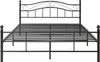 A black metal bed frame with a slatted base, shown from the front against a white background. Voir les images du produit