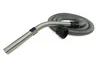A vacuum cleaner hose with a curved metal wand and a black connector piece is coiled on a white background. Voir les images du produit