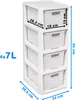 Ratanový kúpeľňový stojan s košíkmi 4 X 7L White Náhľad obrázku produktu 3