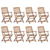 The Living Store Klappbare Gartenstühle mit Kissen 8 Stk. Produktbild-Vorschau 4