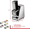 A product shot of a Solis Zerkleinerer food processor with dimensions and included accessories shown. Anteprima dell’immagine prodotto