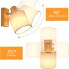 ZMH Wandlamp, houten wandlamp, 2-delig, wandspots E14, Productafbeelding-voorbeeld 5