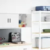 vidaXL Armoire murale de garage Blanc Bois composite Voir les images du produit 2