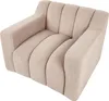 BELIANI Sessel Beige Stoffbezug Bouclé Gesteppt Breite Produktbild-Vorschau 9
