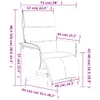 A line drawing of a recliner chair with dimensions indicated by purple lines and text. Produktbild-Vorschau