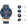 A close-up marketing image of a men's wristwatch with callouts highlighting its features. Produktbild-Vorschau