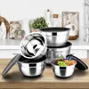 4er Set Küchenschüsseln Salatschüssel Schüssel mit Deckel Produktbild-Vorschau 4