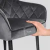 SONGMICS Polsterstühle mit Metallbeine, Samt, Dunkelgrau Produktbild-Vorschau 3