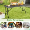 A folding table set up outdoors with food and drinks, with smaller images below showing different uses. Anteprima dell’immagine prodotto
