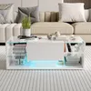 ProximaX Moderner Couchtisch in Weiß mit LED-Beleuchtung Produktbild-Vorschau 2
