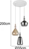 LED Pendelleuchte 3-flammig rund für hohe Decken mit Glas Produktbild-Vorschau 4