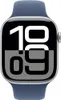 Apple Watch Series 10 46 mm Silbernes Sportarmband S/M Produktbild-Vorschau 3