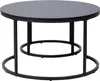 A round, black coffee table with a metal frame. Náhľad obrázku produktu