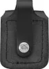 A black leather lighter pouch with a snap closure and a belt loop. Podgląd zdjęcia produktu