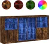 vidaXL Sideboard mit LED-Leuchten Räuchereiche 202x37x100 Produktbild-Vorschau 2