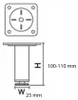 Aqualine ZOJA Höhenverstellbarer Schenkel 100-110mm, Chrom Produktbild-Vorschau 4