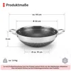 Ø32 cm Wok Bratpfanne Edelstahl Waben-Antihaftbeschichtung Produktbild-Vorschau 3