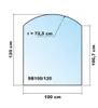 Segmentbogen 100x120cm Glas schwarz - Funkenschutzplatte Produktbild-Vorschau 4