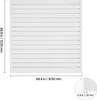 A white slat wall panel with dimensions indicated. Produktbild-Vorschau