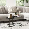HOMCOM 2er-Set Couchtisch, rund Beistelltisch, stapelbar Produktbild-Vorschau 2