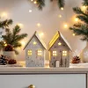 LED Filz Winterhaus mit Holzdach 2er Set inklusive Batterie Produktbild-Vorschau 7