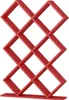 A red geometric bookshelf against a white background. Produktbild-Vorschau