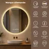 S'AFIELINA Miroir Salle de Bain LED Rond 70 cm avec Voir les images du produit 3