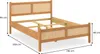Massivholzbett CEFIRA 140x200 cm mit Rattangeflecht, Eiche Produktbild-Vorschau 6