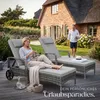 tectake® Rattan Sonnenliege 200 x 70 x 33 cm Produktbild-Vorschau 9