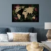 MuchoWow® Poster Weltkarte - Blumen - Blätter 60x40 cm - Produktbild-Vorschau 4