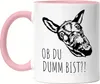 Ob du dumm bist?! Tasse Rosa Büro Geschenk Sarkasmus Produktbild-Vorschau 1
