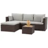 BEAUTYSOFA | SEVILLA Polyrattan Gartenlounge Braun – Produktbild-Vorschau 3