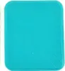 A close-up, top-down view of a teal-colored screen protector for an Apple Watch.