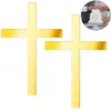 2er Set Kreuz-Kuchen-Dekoration aus Acryl in Gold – Perfekt Produktbild-Vorschau 1