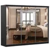 A mirrored wardrobe reflecting a bedroom interior. Produktbild-Vorschau