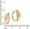 V Creolen 925/- Sterling Silber 1,7cm gelb Zirkonia weiß Produktbild-Vorschau 2