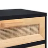 Nachttisch Schwarz Massivholz Kiefer und Natur-Rattan Produktbild-Vorschau 8