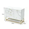 Sideboard Weiß Marmoroptik, Kommode mit 1 Tür und 3 Produktbild-Vorschau 3