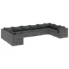 vidaXL 10-tlg. Garten-Lounge-Set mit Kissen Grau Poly Produktbild-Vorschau 1